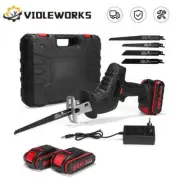 Electric Cordless Reciprocating Saw with 4 Blades 3000rpm/min Rechargeable