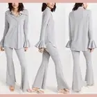 NEW $350 SLEEPER [ XL ] Metallic Lurex Lounge Suit with Pants in Silver J1357