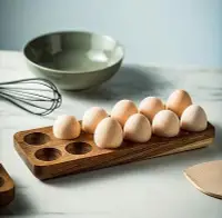 在飛比找Yahoo!奇摩拍賣優惠-鄉村雜貨小市集＊zakka 相思木實木製十二格雞蛋盒置放盤 