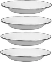 LAPYAPPE 4pcs Retro Style Enamel Snack Plates Food Trays for Fruits Desserts Appetizers Easy to Clean Small Enameled Serving Plates for Parties Gatherings