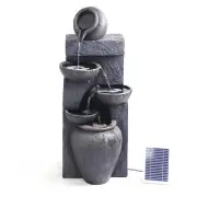 5 TIERS Solar Fountain Water Feature Bird Bath Outdoor Cascading Garden Decor