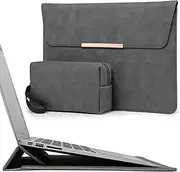 HYZUO 15-16 Inch Laptop Sleeve Case with Stand for MacBook Pro 16 M4/M3/M2/M1 Pro/Max 2025-2019, MacBook Pro 15 2015-2012, XPS 15, Samsung Galaxy Book Flex/Pro 15, Space Grey(Smiley)