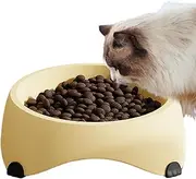 Cat Food Bowl | Kitten Food Bowl Cat Dish | 15 Degree Tilted Anti Vomiting | Tilted Anti-Vomiting Elevated Dish with Non-Slip Base, Prevents Whisker Fatigue, Ideal for Kittens, Small Dogs, Indoor Pet