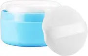 Baby Powder Container with Puff, Leak Proof Dusting Box, Gentle Skin Care Soft Applicator, Portable Design to Home and Travel, Compact Storage Case for Baby Body or Cosmetic Powder