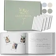 Guest Book for Wedding Reception - Elegant Guestbook With Table Sign to Sign in and Add Polaroid Photos - Perfect for Wedding or Baby Shower Special Day