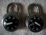 NO BOXES Vintage Master Lock Co. Combination Padlock 1500? w/ MATCHING Combos