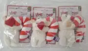 Lot of 3 - Multipet Lamb Chop Crinkle & Candy Cane Catnip Plush Cat Toys NEW