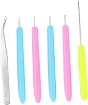 jojofuny 6Pcs Quilling Tools Paper Craft Kit with Quilling Needle Pen Tweezer for DIY Art Projects Lightweight Comfortable and Easy to Use for Beginners
