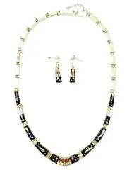 Navajo Native Multi Colors Inlay Stones Night Sky Necklace Set By Alfred Tsosie