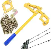 Chain Fence Strainer, Barbed Wire Fence Stretcher Tool, Compact Wire Tensioner Tool Chain Link Fence Puller, Heavy Duty Energiser Repair Tightener for Cattle Barn Fencing Plain Farm
