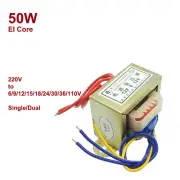 50W EI Core AC Power Transformer 220V to 6/9/12/15/18/24/30/36/110V Single/Dual