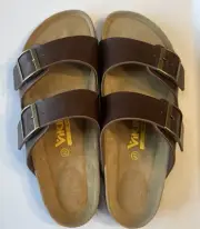 Viking Austin Two Strap Sandal Brown Crazy Horse NIB MSRP $89.00 EU42 M-9.5 W9.5