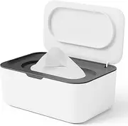 Seposeve Wipes Dispenser, Wipe Holder for Baby & Adult, Refillable Wipe Container, Keeps Wipes Fresh, One-Handed Operation. Non-Slip, Easy Open/Close Wipes Pouch Case, (Grey)
