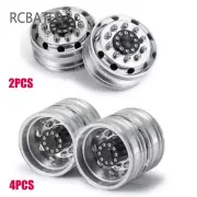 Metal Front + Rear Wheel Rim Hub Set for RC 1/14 Tamiya Tractor Truck