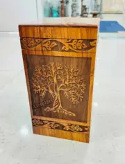 Urn for Human Ashes - Tree of Life Wooden Box - Cremation Urn for Ashes