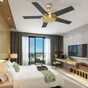 52 Inch Ceiling Fan No Lights with Wall Switch Remote Indoor Outdoor Ceiling Fan