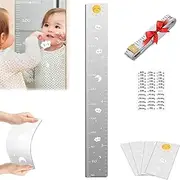 Growth Chart Mirror for Wall, Puzzle Mirror Growth Chart, Growth Chart Mirror for Kids Height Ruler with Marking Decal Stickers, Mirror Height Chart for Kids, Kids Measuring Chart for Wall (C)