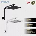 Decaura Gooseneck Shower Arm with 8" Rain Shower Head Set Square Chrome/Black
