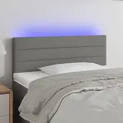 LED Headboard Dark Grey Fabric Adjustable Height, Upholstered Tall Headboard with USB, King/Queen/Full Size, 100 cm, Bed Frame, Headboards, Bed Only