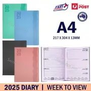 2025 A4 Planner Diary Week To View PU Leather Hard Cover Journal Business Office