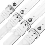 【WATCHBAND】18.20.22.24 MM / 各品牌通用 舒適耐用 輕便 運動型 加厚矽膠錶帶(白色)