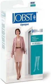 JOBST 115561 BSN Medical Opaque Compression Sock, Thigh High, 20-30mmHg, Open...
