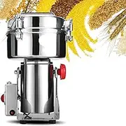 Grain Mill Electric 2500G Electric, Mill Stainless Steel Graingrinder, Commercial Motor Grinding Stone Mill Grain, 180° Swing, 35,000 RPM, Good Sealing Effect, Timer Switch, for Grain and Coffee
