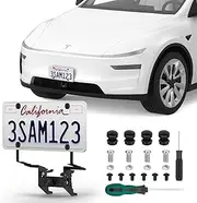 2026 Upgraded Lockable No Drill Front License Plate Holder for Model Y Juniper, License Plate Mount Kit with Anti-Theft Design for Tesla Model Y Juniper Accessories,No Block Bumper Camera Visibility