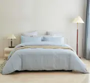 Bamboo Cotton Striped Doona Duvet Quilt Cover Set Blue