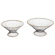 SET 2 NESTED TROPEA ROUND FOOTED BOWLS 36X18CM