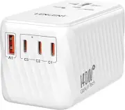 LENCENT 140W Universal Travel Adapter, International Plug Adaptor, GaN Fast C...