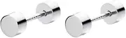 [Generic] Earrings for Women Men Cartilage S925 Sterling Silver Cute Minimalist Daith Tragus Helix Flat Screw Backs Unique Hypoallergenic Barbell Piercing Jewelry Gifts