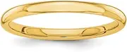 [JewelryWeb] 14ct Yellow Gold Solid Polished 2mm Band Ring Jewelry Gifts for Women - Ring Size Options Range: H to P
