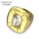 【SWAROVSKI 官方直營】Dulcis 個性戒指枕形切割Swarovski水晶 黃色 鍍金色色調 交換禮物