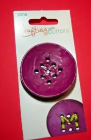 CRAFTING with BUTTONS 1 3/4" LARGE PURPLE 1 CARD=1 BUTTON Lot C17