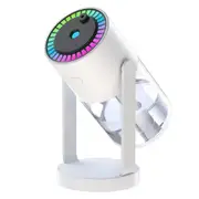 Humidifier USB Powered with Starry Sky Projection Timer Function for 6-8 Hours Auto Shut-off and Colorful Lighting Design Ideal for Bedroom (White)