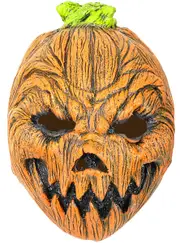 Rubber Latex Orange Pumpkin Head Mask