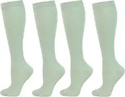QiFon Compression Socks for Men and Women, 2/4/6 Pairs 20-25mmHg Knee Socks for Sports, Athletics, Edema, Diabetics, Varicose Veins, Travel, Pregnancy, Breastfeeding, 2 pairs, QLV, Large