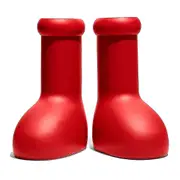 2023 New Trend Big Red Boots Flat Bottom Waterproof Outer Wear Big Head Rain Boots