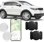 Hongtop H Car GPS Tracking Device for Vehicles,Cars etc,2PCS Real Time GPS Tracker for Car Work with Find My (iOS Only), Mini Hidden Car Tracker with Magnetic Case, No Monthly Fee (Black)
