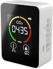 Indoor Portable CO2 Detector Multifunctional Thermohygrometer Home Digital Air Detector ligent Air Quali Analyzer Household Air Pollution White