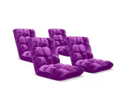 SOGA 4X Floor Recliner Folding Lounge Sofa Futon Couch Folding Chair Cushion Purple
