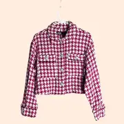 Zara Houndstooth Pink Jacket