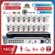 AU Hikvisiion 4K 16CH 16POE 8MP CCTV IP Camera System ColorVu+IR Dual Light Lot