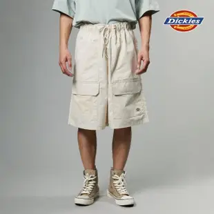 【Dickies】男款淺沙灰純棉寬版多口袋工裝短褲｜DK013096F90