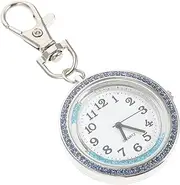 [OATIPHO] 1pc Key Chain Watch Black Pocket Watch Chain Watch Silver Watch Smart Watch Analog Watch Men Hanging Pocket Watch Bracelet Pendant Watch Clock Key Rings Kit Stainless Steel
