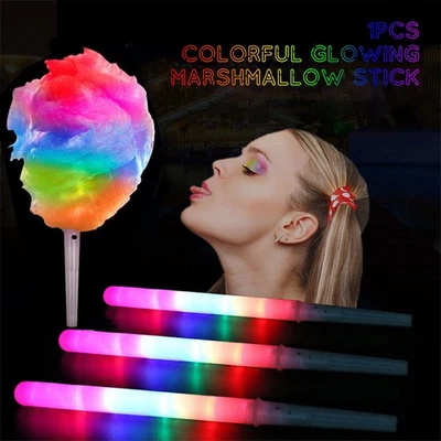 Glowing Floss Luminescent LED Flashing Marshmallow Light Sticks Sugar Free paMDF