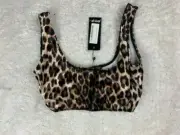 Nasty Gal Bralet New Womens Size 8 Animal Print Pull Over