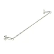 Round Brass Single Towel Rail - Brushed Nickel - 900mm