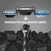 Gillette Mach3 Charcoal Shaving Men Razor New Enhanced Lubrastrip Charcoal Shave